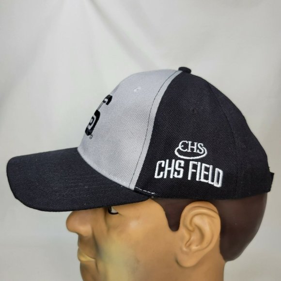 St. Paul Saints Strapback Baseball Hat Cap Block Logo Back / Gray SGA - Picture 2 of 6